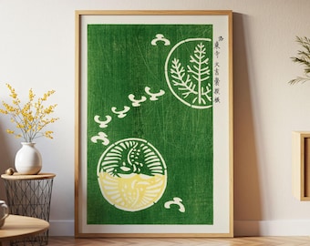 Japanese Woodblock Print: Vintage Botanical Art, by Taguchi Tomoki