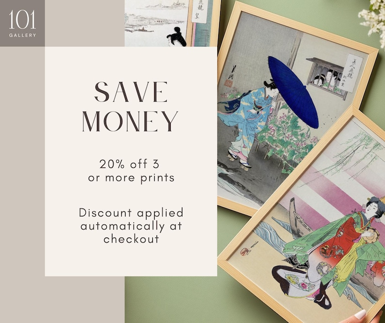 101 Gallery shop on Etsy. Save Money. 20% off 3 or more prints. Discount applied automatically at checkout