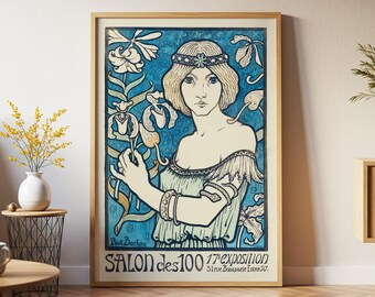 Paul Berthon Art Nouveau Print: Vintage French Woman Poster
