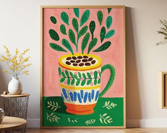 Mid Century Modern Art Buenos Dias Cantina Mexican Folk Art Sun