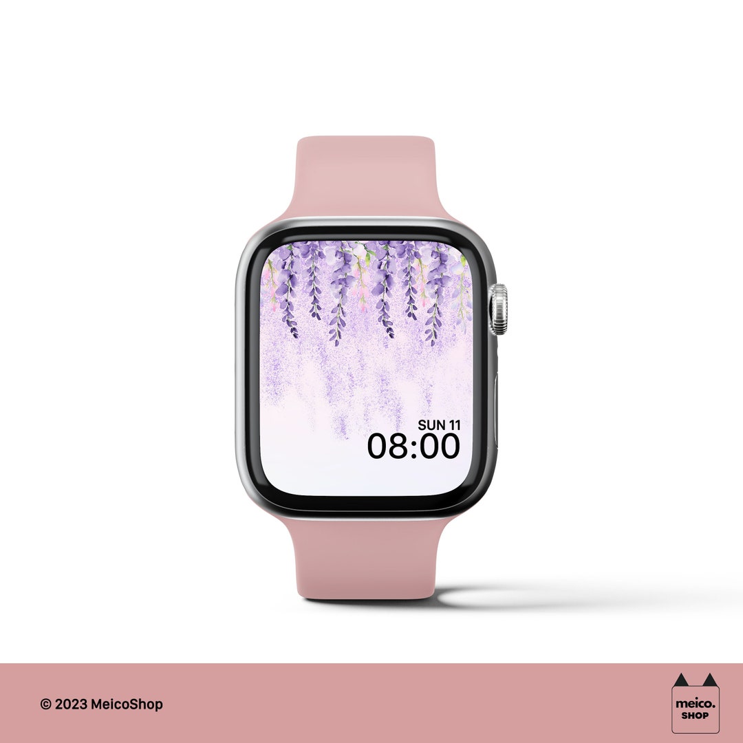 Wisteria Shower Apple Watch Wallpaper Floral Watch Face Etsy