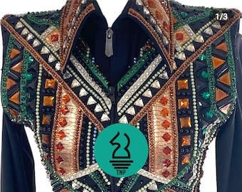 Western showmanship bolero met bijpassend showshirt op zwarte basis