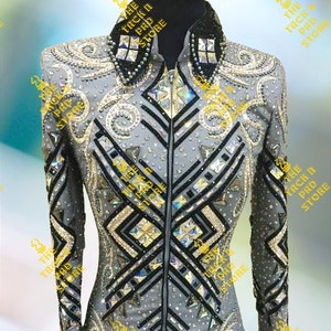 Grey Base Western Horsemanship Showmanship Custom Rodeo Queen Jacket