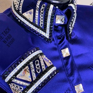 Western Rodeo Showmanship Shirt (Navy Blue Color)
