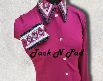 Western rodeo showshirt voor jongeren op basis van premium stretchstof