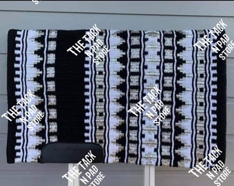 Western Show Blanket (Black, White, Silver Metallic)