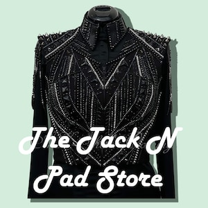 Western showmanship bolero op zwarte appliqués met bijpassend showshirt afbeelding 1