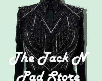 Western Showmanship Bolero on Black Appliques With Matching Show Shirt