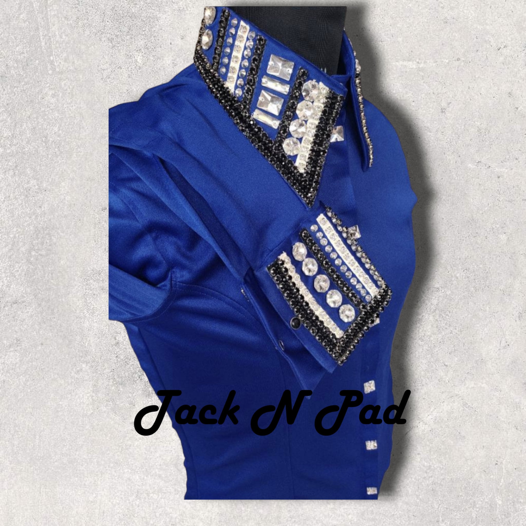 Western Rodeo Show Shirt on Royal Blue Stretch Premium Fabric Base - Etsy