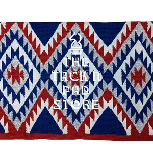 Patriotic Red White Blue Silver Metallic Handcrafted Ranch Pad