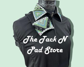 Western showshirt dames met bijpassende deken op groene accenten