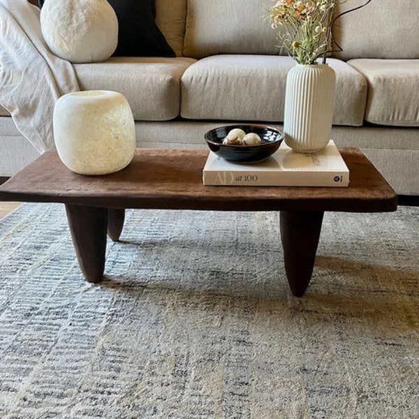 African Wooden Bench, Wooden End Table, Side Stool, and Accent Table, African Bench, African Table, Wood Tables, Handmade Solid Wood table