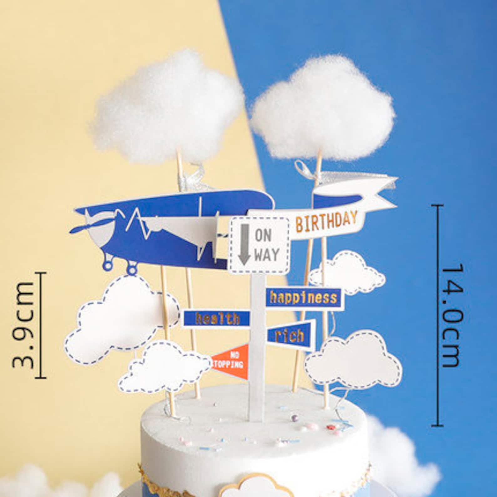 Blue Sky Aricraft Areoplane Plane Air Jet Cloud Gift for Kids Boy Girl ...