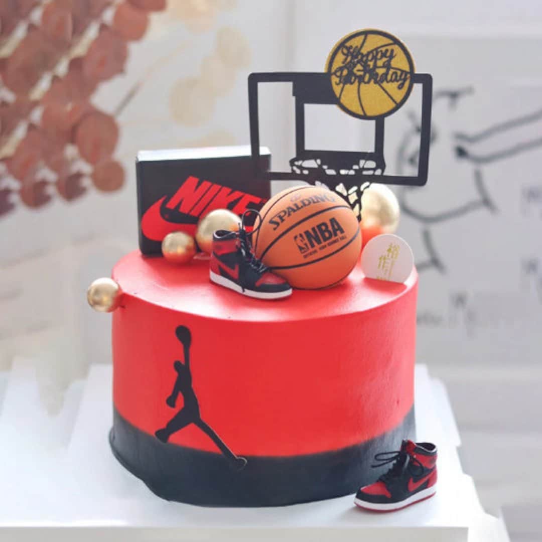 NBA Basketball & Shoes Box Cake Topper Plugin Decoration Set ...
