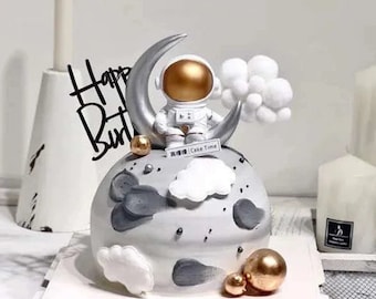 Space Spaceship Planets Astronomy Astronaut Cake Topper Decoration Set