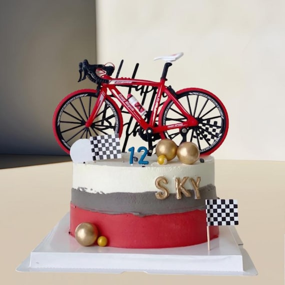 サイクリングケーキトッパーセット – 自転車、バイク、サイクリスト