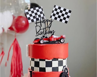 Formula E Formula One Car Racing Cake Plugin Topper Decoration Set Figt for him man hubby husband boy themed party cake boyfriend