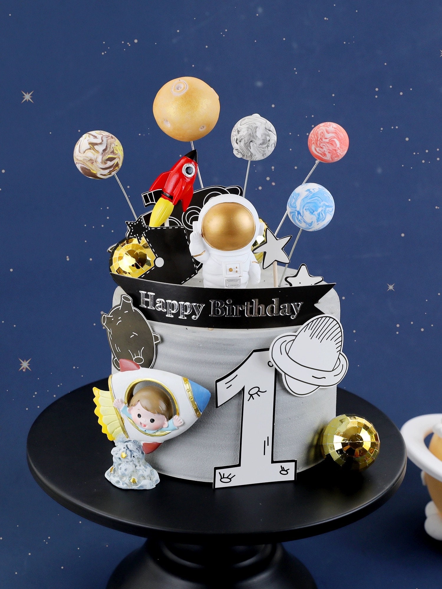 Amosfun 3pezzi Decorazioni Uniche Resina Astronauta Da