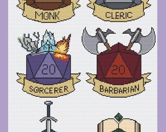 Dungeons and Dragons Cross Stitch Pattern. PDF Pattern - Etsy