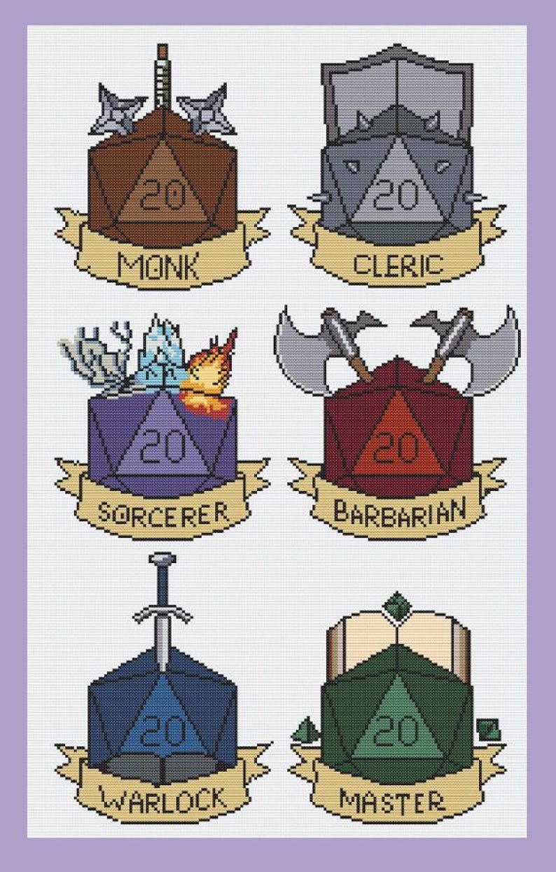 Dungeons and Dragons Cross Stitch Pattern. PDF Pattern - Etsy