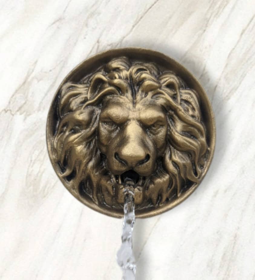 Lion Head Wall Water Spout Outdoor Rosette Spitter Water Fountain