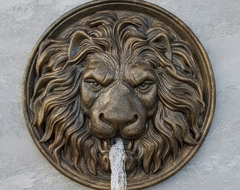 20" Lion Head wall water spout outdoor Rosette spitter Water fountain emitter Pool water feature