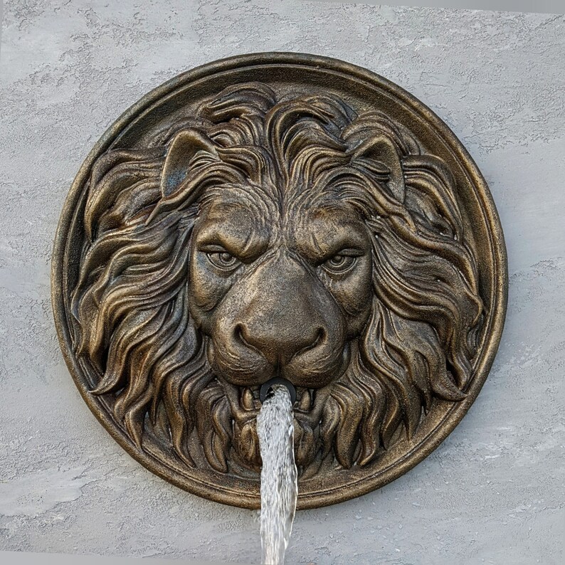 20 Lion Head Wall Water Spout Outdoor Rosette Spitter Water Fountain