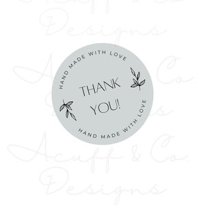 Thank You Round Sticker digital design, Small Business Thank You, Handmade Gift Sticker, Sticker PNG, Printable Thank You