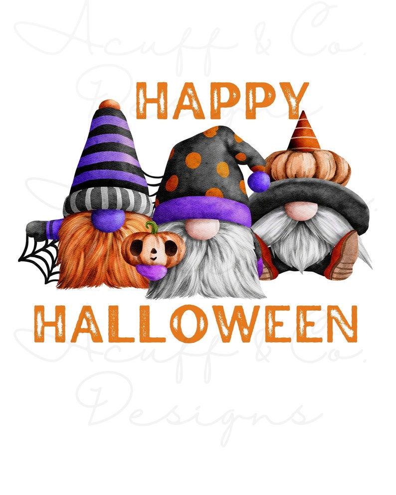 Happy Halloween Gnomes Digital Download, Halloween PNG, Happy Halloween
