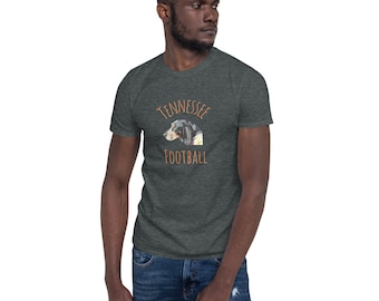 Camiseta unisex de manga corta estilo suave ahumado de fútbol americano de Tennessee, camiseta de fútbol americano de Tennessee