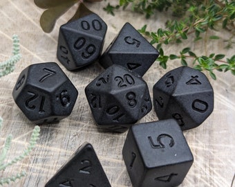VOID Matt Black Polyhedral Dice for Dungeons and Dragons | Pathfinder | TTRPG | Gift ideas | D20 | Dnd
