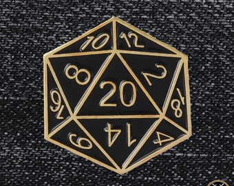 D20 Natural 20 Enamel Pin Badge | Dungeons and Dragons | DnD Dungeon Master Gift