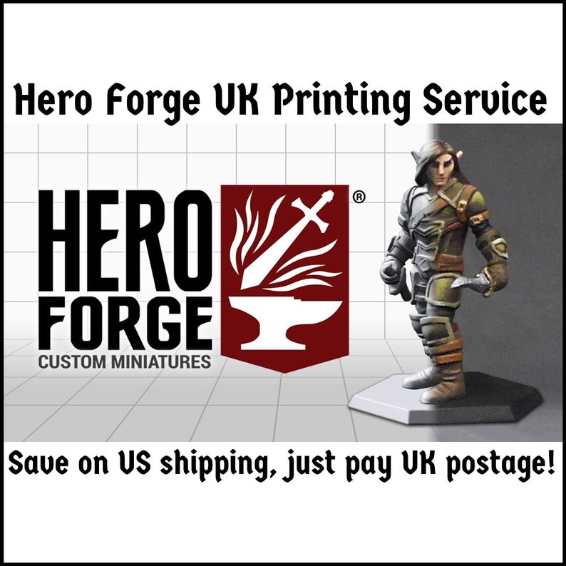 Hero Forge Miniature Printing Service for Dungeons and Dragons Pathfinder DND Design Custom Miniatures Eldritch Foundry UK 3D Printing image 1