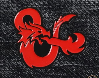 DnD Ampersand Dragon Logo Enamel Pin Badge | Dungeons and Dragons | DnD Dungeon Master Gift