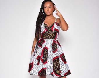 Robe en wax/ robe africaine/ robe ankara/ robe ethnique