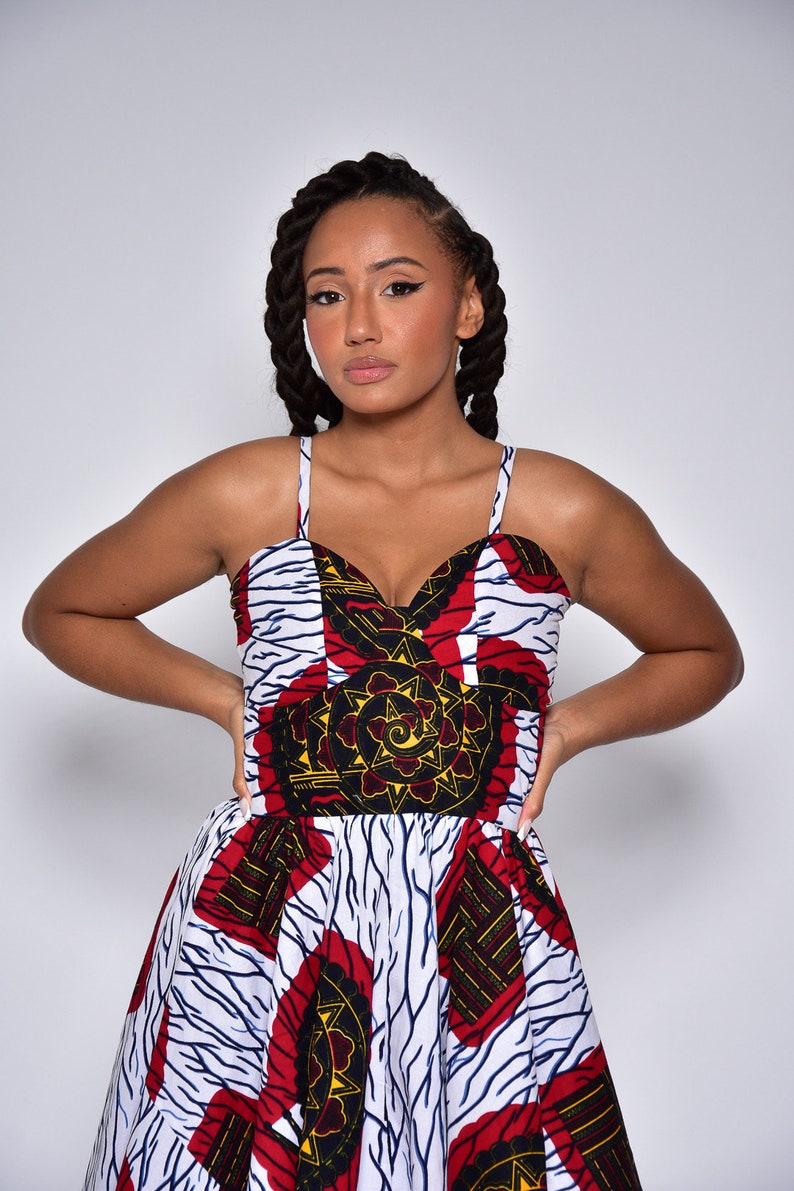 Robe en wax/ robe africaine/ robe ankara/ robe ethnique image 3