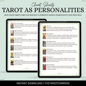 Dicas de Personalidade do Tarô | Livro/Diário de Tarô Digital | Cartas 78 Rider Waite | Para Bruxos Iniciantes e Avançados