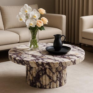 Calacatta Viola Marble Coffee Table - Marble Side Table - %100 natural stone