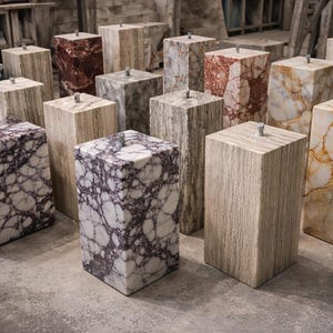 Tavolo cubo in marmo massello fatto a mano – Pezzo di design