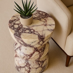 Calacatta Viola Marble Coffee Table - Marble Side Table - %100 natural stone