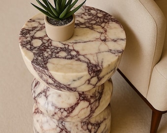 Calacatta Viola Marble Coffee Table - Marble Side Table - %100 natural stone