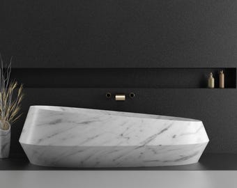 White Carrara Marble Tub - Marble Bathtub - Natural Stone Bathtub for Modern Bathrooms - Handmade Spa Quality Marble Tub