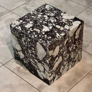 Handcrafted Solid Marble Cube Table – Designer Statement Piece image 7