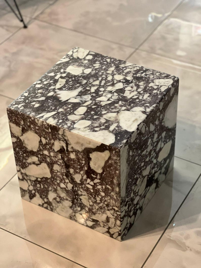 Handcrafted Solid Marble Cube Table – Designer Statement Piece - Etsy