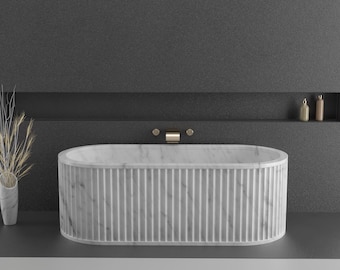 White Marble Tub -Marble Bathtub - Natural Stone Bathtub for Modern Bathrooms - Handmade Spa Quality Marble Tub