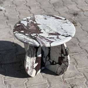 Calacatta Viola Marble Coffee Table - Marble Side Table - %100 natural stone
