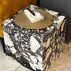 Handcrafted Solid Marble Cube Table – Designer Statement Piece image 3