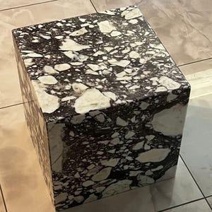 Handcrafted Solid Marble Cube Table – Designer Statement Piece image 9