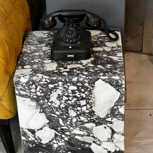 Handcrafted Solid Marble Cube Table – Designer Statement Piece image 5