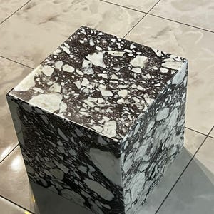 Handcrafted Solid Marble Cube Table – Designer Statement Piece image 10
